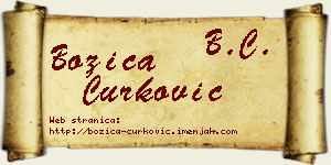 Božica Ćurković vizit kartica